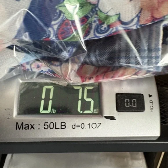 Andree by Unit Boho Tunic Top M Blue Plaid‎ Floral Embroidered Patchwork Tassels - Picture 14 of 14